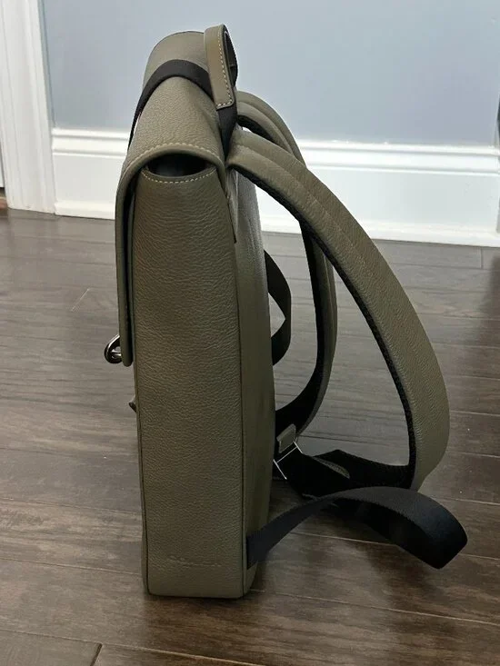 Coach Olive Green Blaine Pebble Leather Backpack *NWOT* - Picture 4 of 15